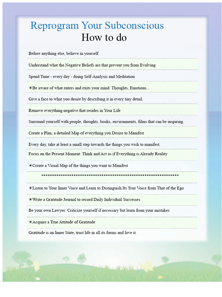 Reprogramming The Subconscious | PDF