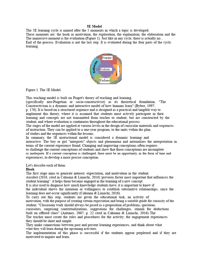 5E Model | PDF | Constructivism (Philosophy Of Education) | Educational ...