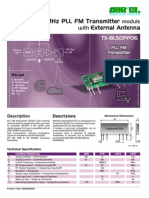 868 MHZ PLL FM Transmitter Module With External Antenna: DBM DBM V V