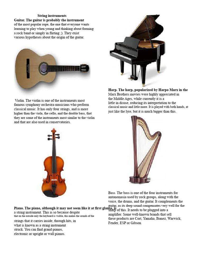 Overview of String and Wind Instruments | PDF | Musical Instruments ...