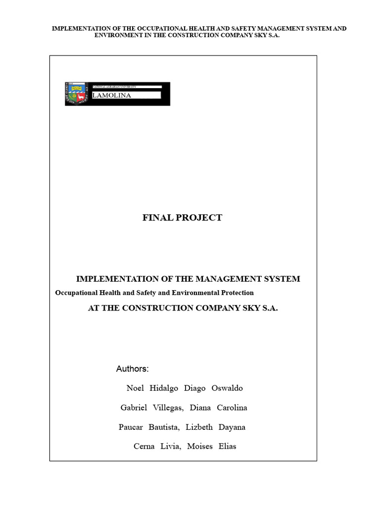 Health & Safety Management in Construction | PDF | Occupational Safety ...
