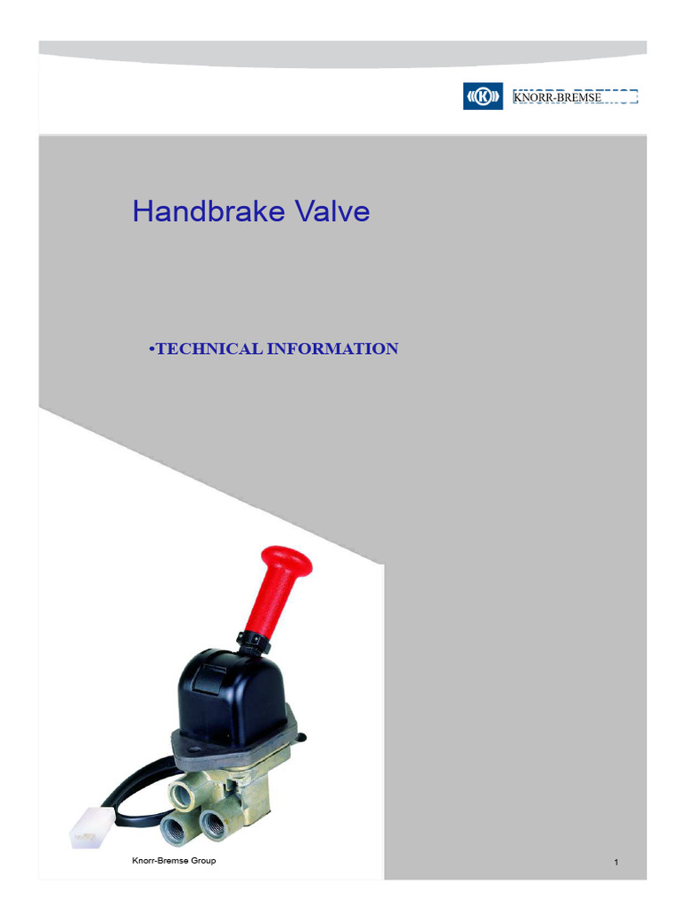 Handbrake Valve Repair Guide | PDF | Valve | Brake