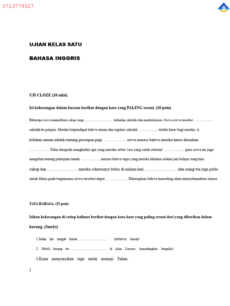 Eng F1 QS | PDF
