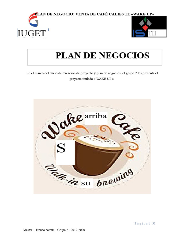 Plan de Negocio Café Definitivo | PDF | café | Plan de negocios