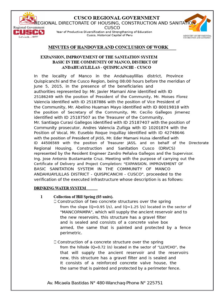 Final Work Report Manco | PDF | Sewage Treatment | Toilet