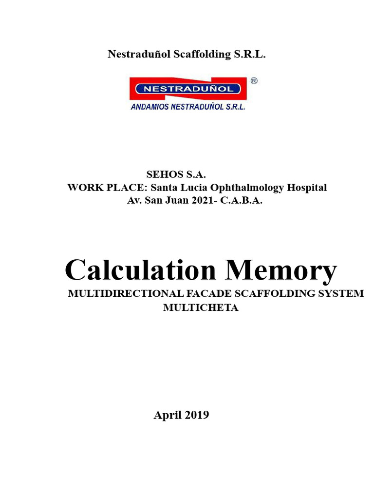 Calculation Memory - Mass | PDF | Beam (Structure) | Scaffolding