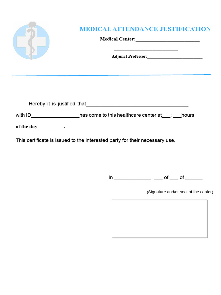 Medical Attendance Justification Form | PDF