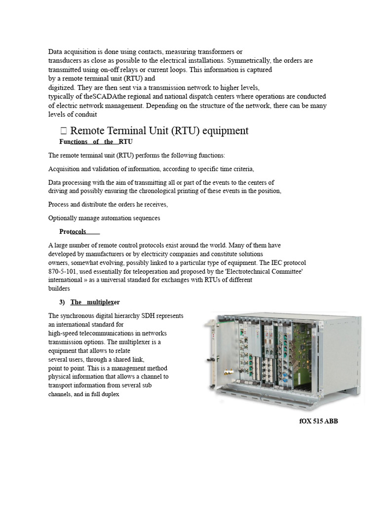 RTU Characteristic Architecture | PDF | Computer Network | Computer ...