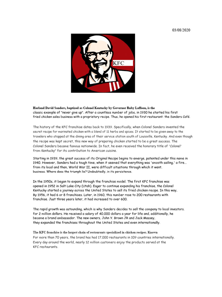 KFC Franchise | PDF | Franchising | Business