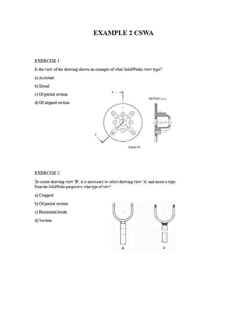 SolidWorks Drawing and Assembly Exercises | PDF