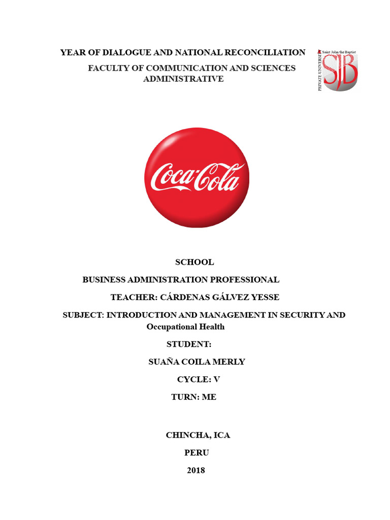 If Occupational Safety Coca Cola | PDF | Occupational Safety And Health ...