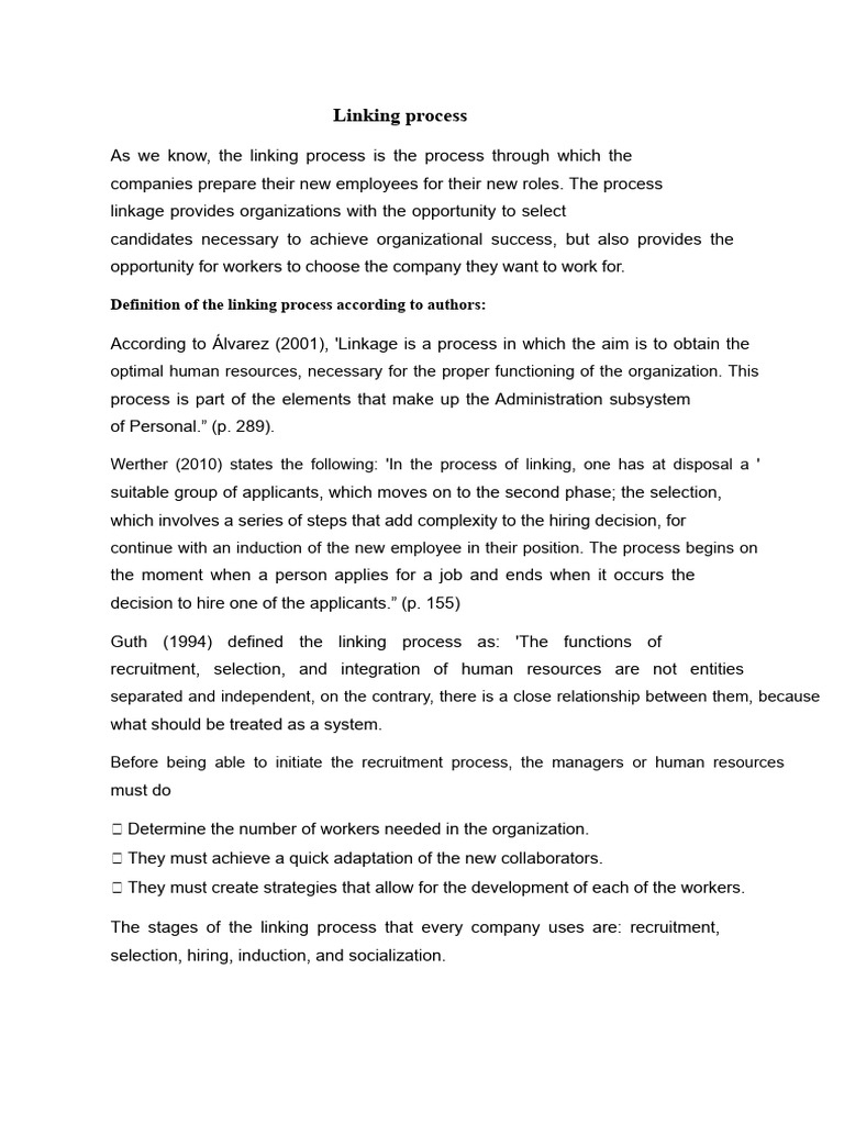 Linkage Process | PDF | Recruitment | Psychology