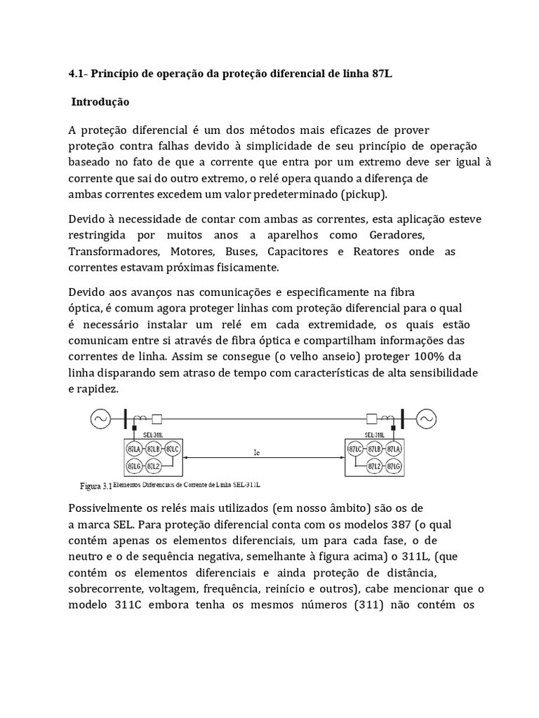 Proteção Diferencial de Linha 87L: Princípios e Funcionamento | PDF ...