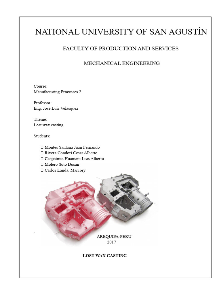 Lost Wax Casting Process Overview | PDF | Casting | Physical Sciences