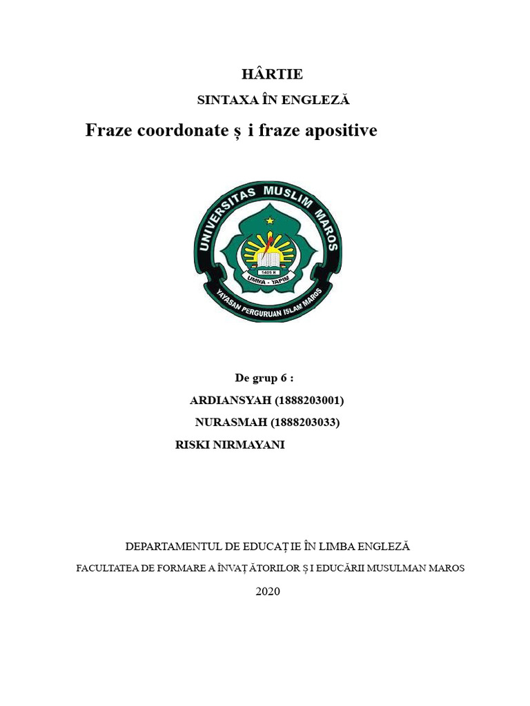 Frase Coordonate Și Fraze Appozitive | PDF