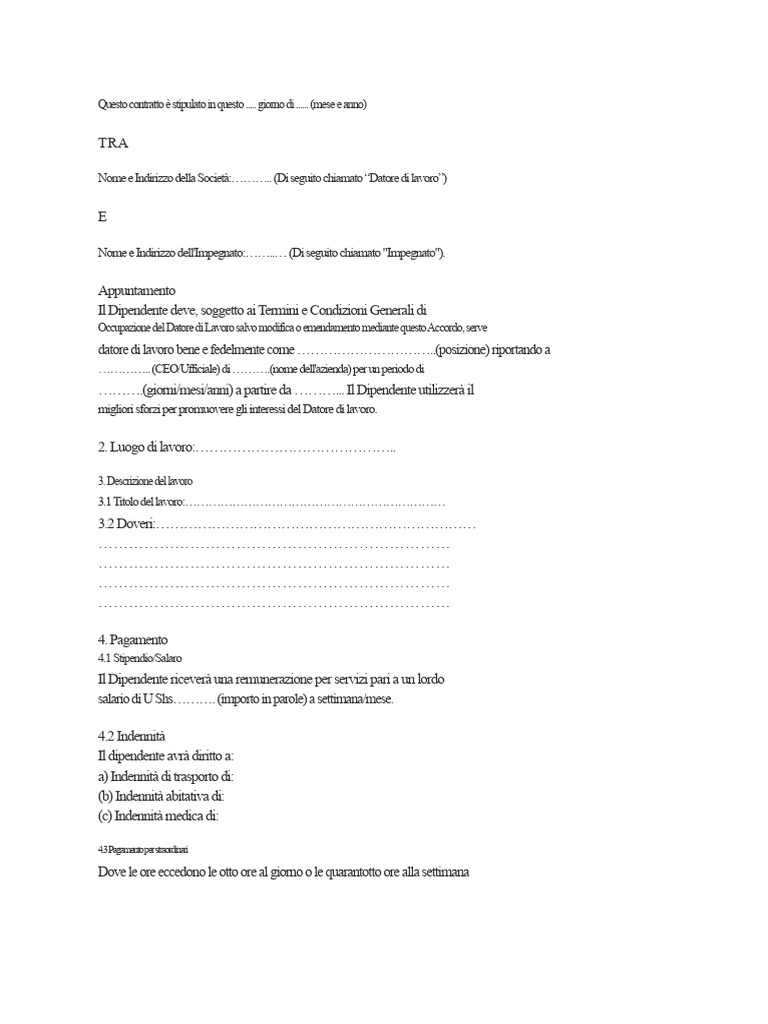 Questo Contratto È Stipulato in Data | PDF