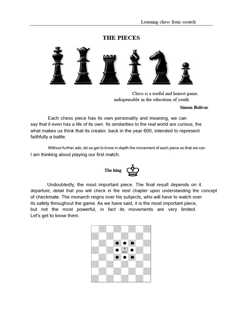 Chess Piece Movements Explained | PDF | Board Games | Traditional Board ...