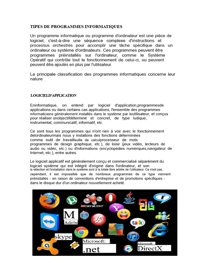 Types de programmes informatiques | PDF | Programme informatique ...