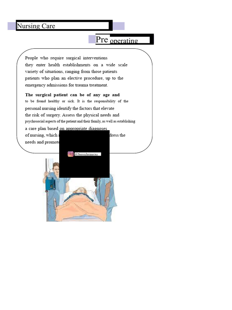 Nursing Care - PREOPERATIVE | PDF | Surgery | Nursing