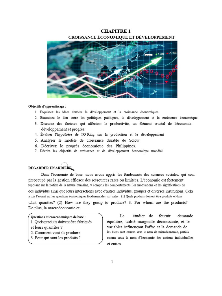 Croissance et développement économique | PDF | Coût de la vie ...