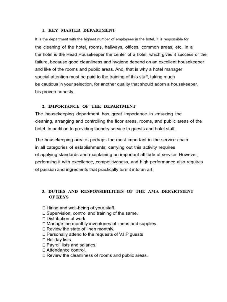 Housekeeping Department | PDF | Housekeeping | Business