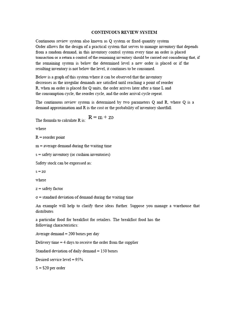 Periodic Review System Overview | PDF | Demand