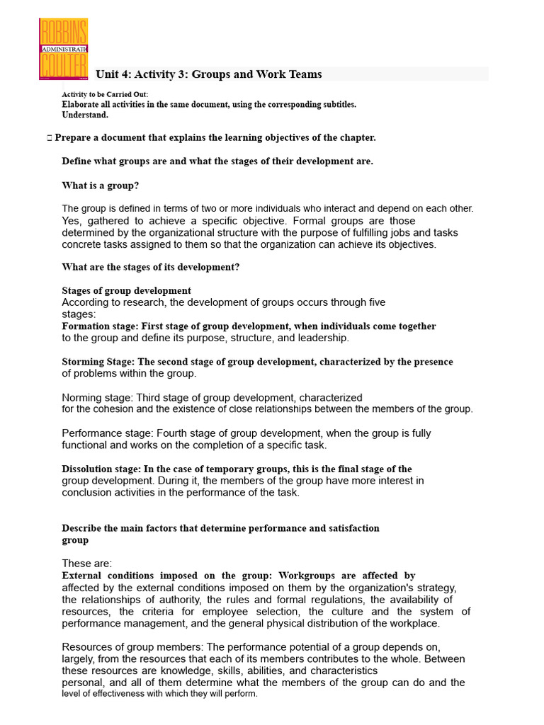 Understanding Groups and Work Teams | PDF | Extraversion And ...