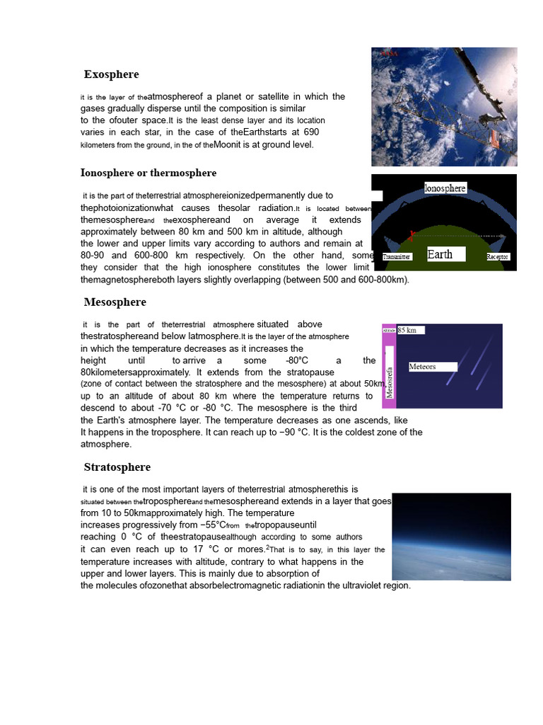 Exosphere | PDF | Atmosphere | Troposphere
