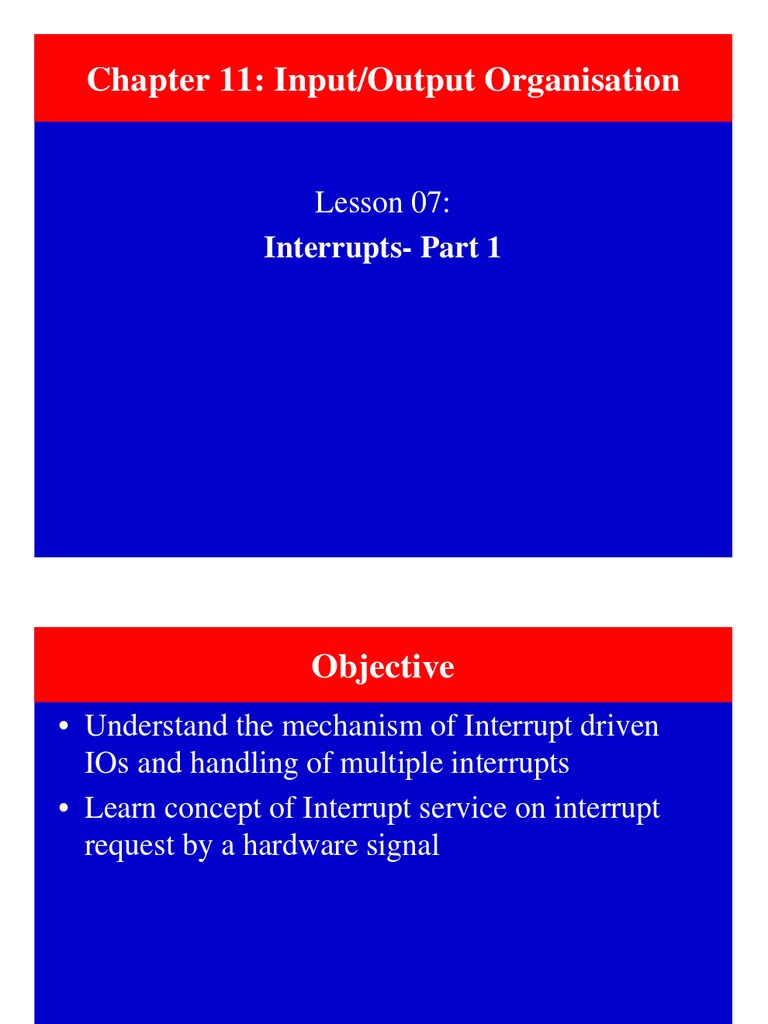 Chapter 11: Input/Output Organisation: Lesson 07 | PDF | Input/Output ...