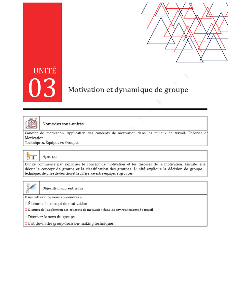 Motivation et dynamique de groupe en entreprise | PDF | Motivation ...