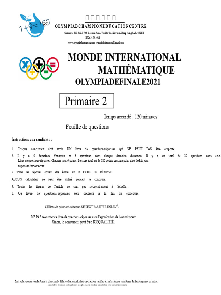 WIMO Final 2021 P2 | PDF | Mathématiques | Théorie des nombres