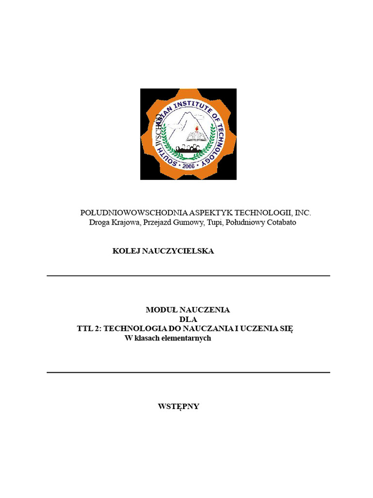 TTL 2 ELEM MODULE Wstępny | PDF