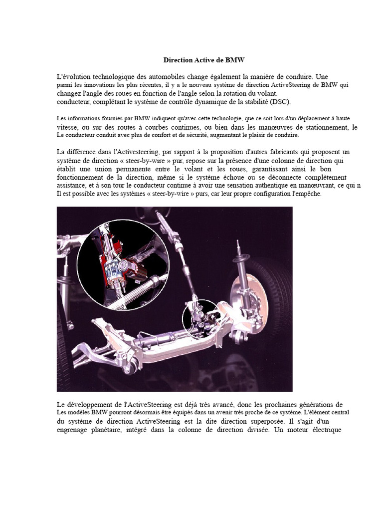 Système de direction ActiveSteering BMW | PDF | Voitures | Conduite ...
