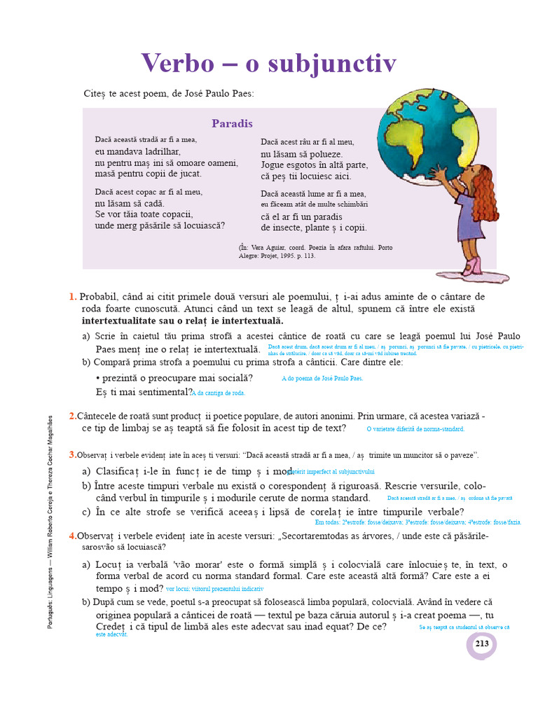 Gramatica 7 Verbul Sau Subjunctivul | PDF