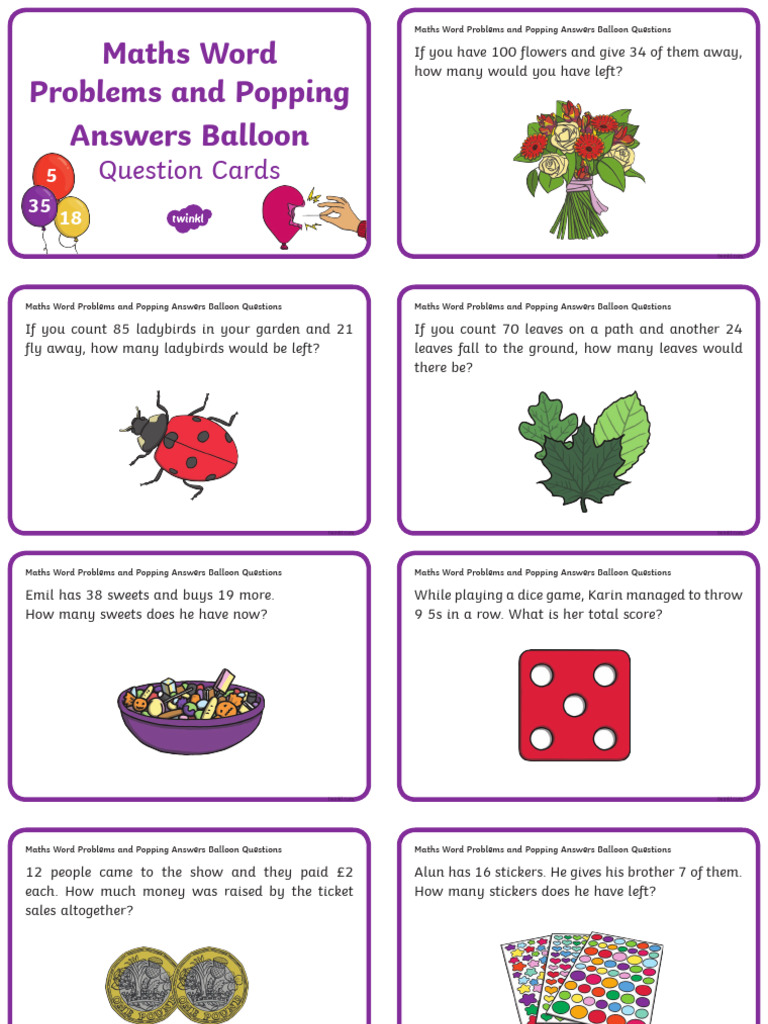 Maths Word Problems for Kids | PDF | Snack Food | Desserts