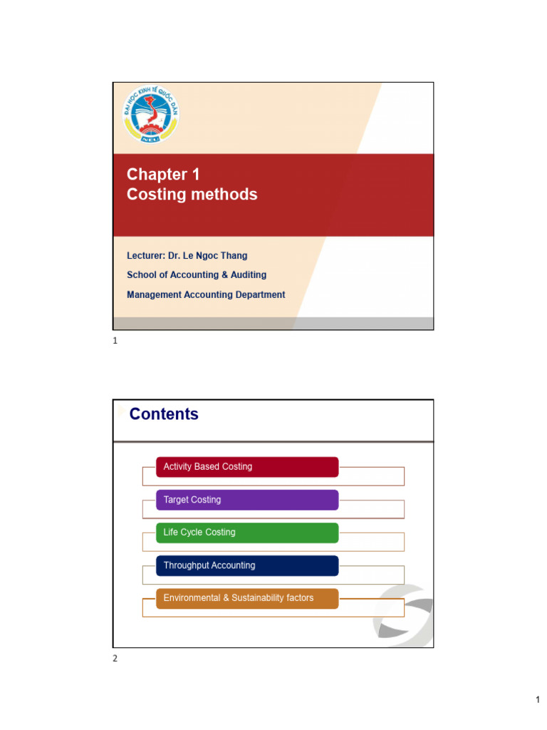 Chapter 1 - Costing Method | PDF | Cost Of Goods Sold | Cost