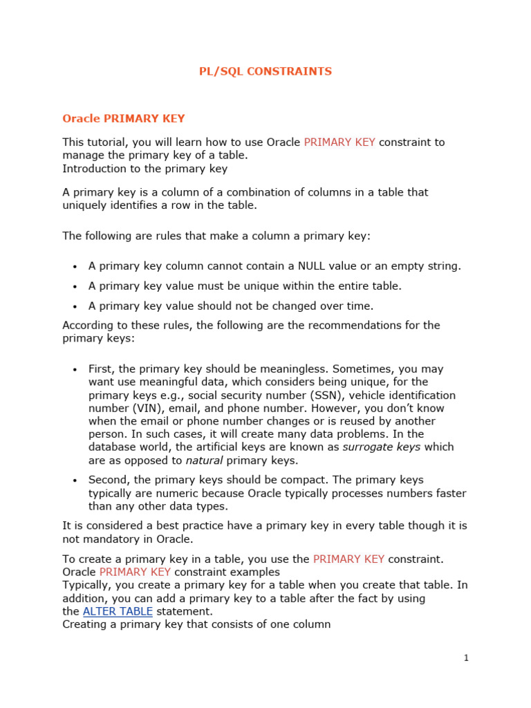 Plsql Constraints | PDF | Databases | Information Retrieval
