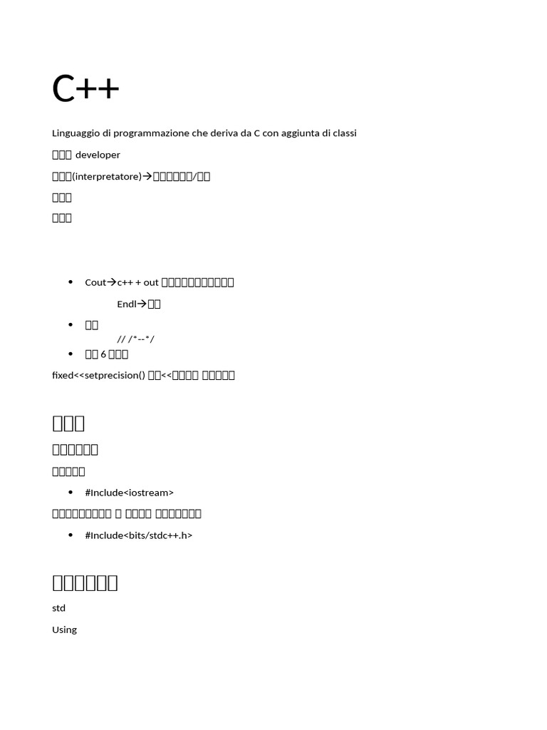 Linguaggio Di Programmazione Che Deriva Da C Con Aggiunta Di Classi ...