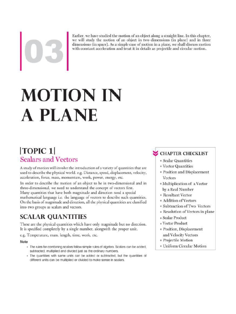Motion in A Plane | PDF