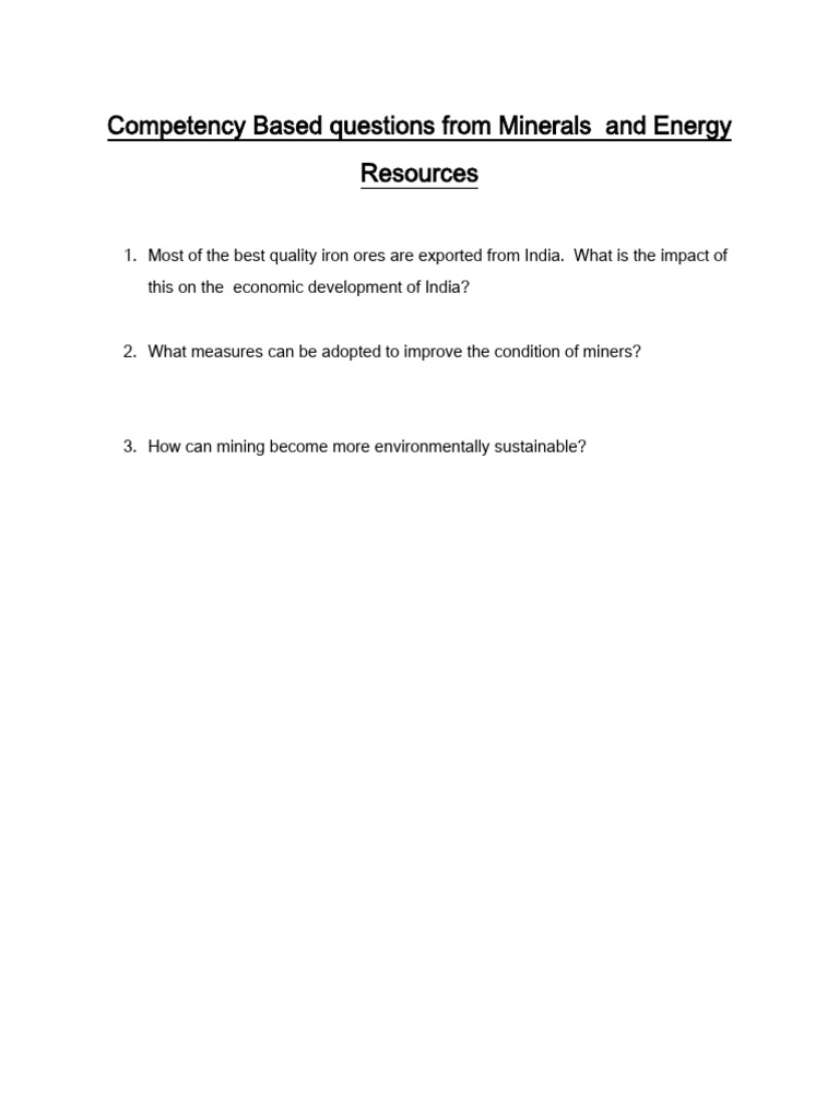 Competency Questions on Mining Impact | PDF