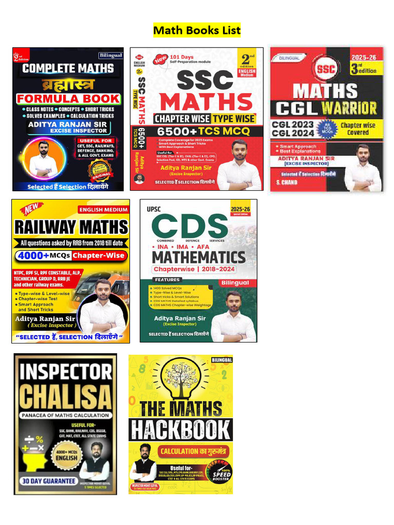 Math Books List | PDF