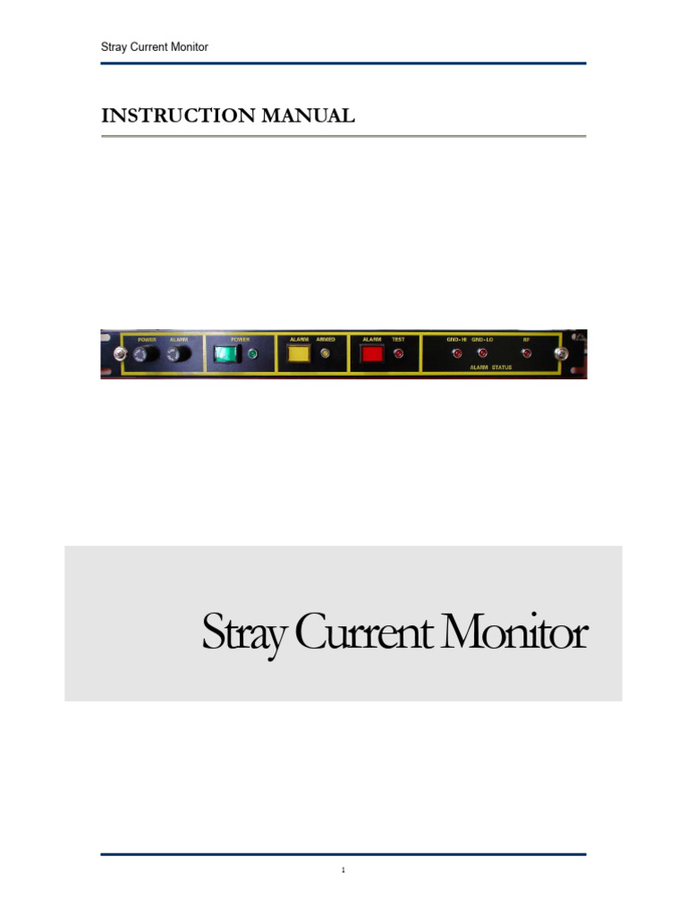 Stray Current Monitor Instruction Manual | PDF | Fuse (Electrical ...