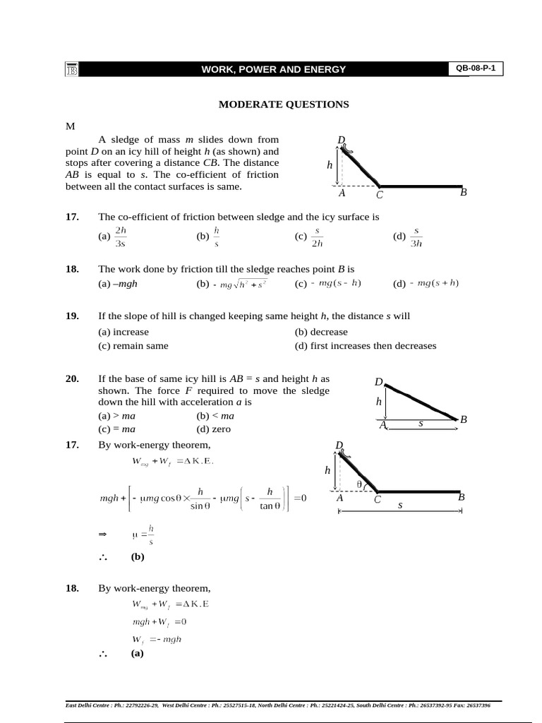 Work, Energy and Power | PDF | Collision | Force
