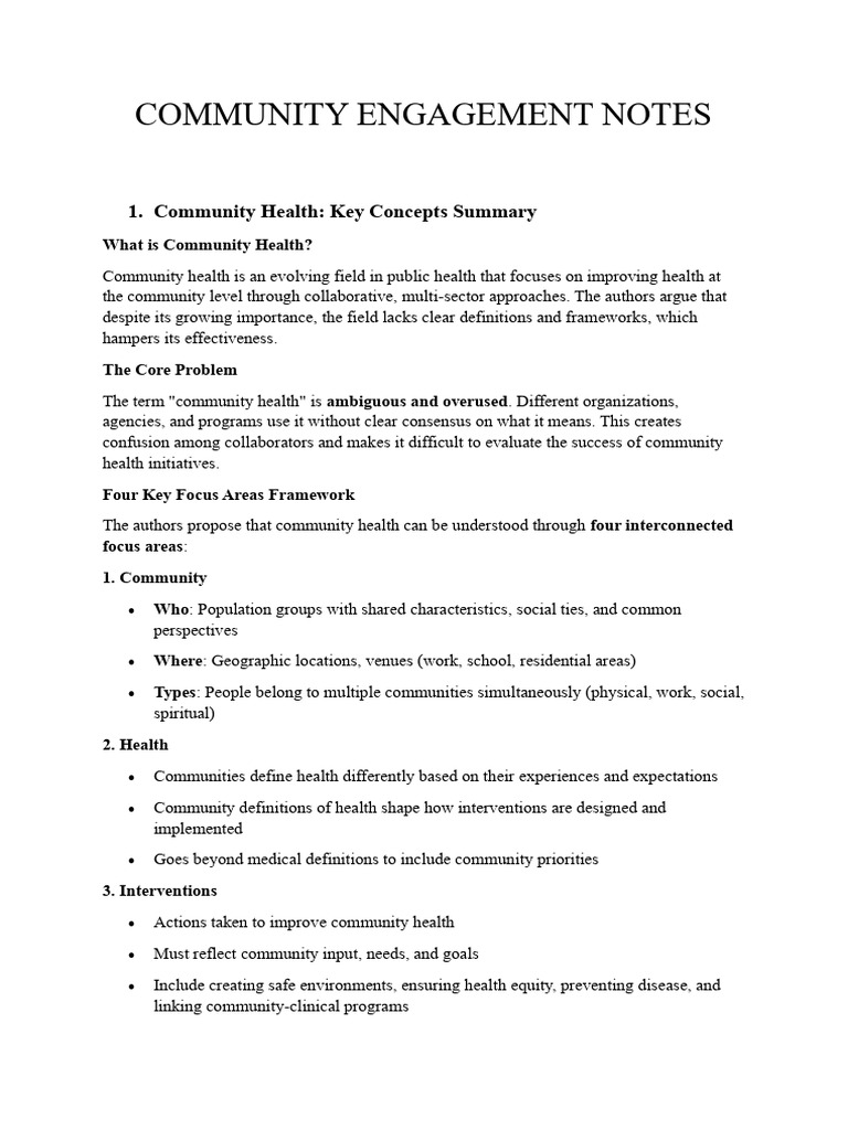 Community Health Engagement Framework | PDF | Empowerment | Evaluation