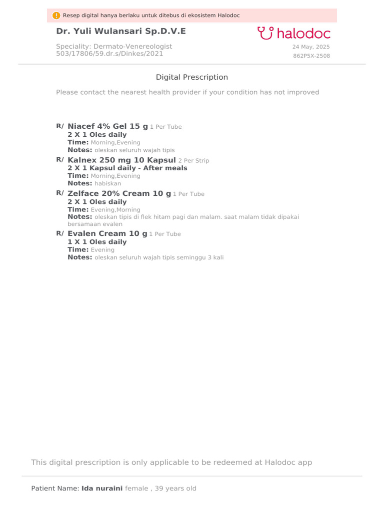 Digital Prescription for Skin Treatment | PDF