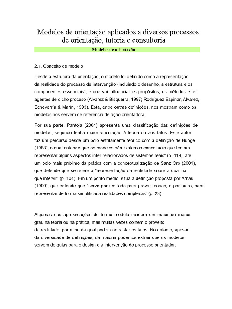 Modelos de Orientação Aplicados A Diversos Processos de Orientação ...