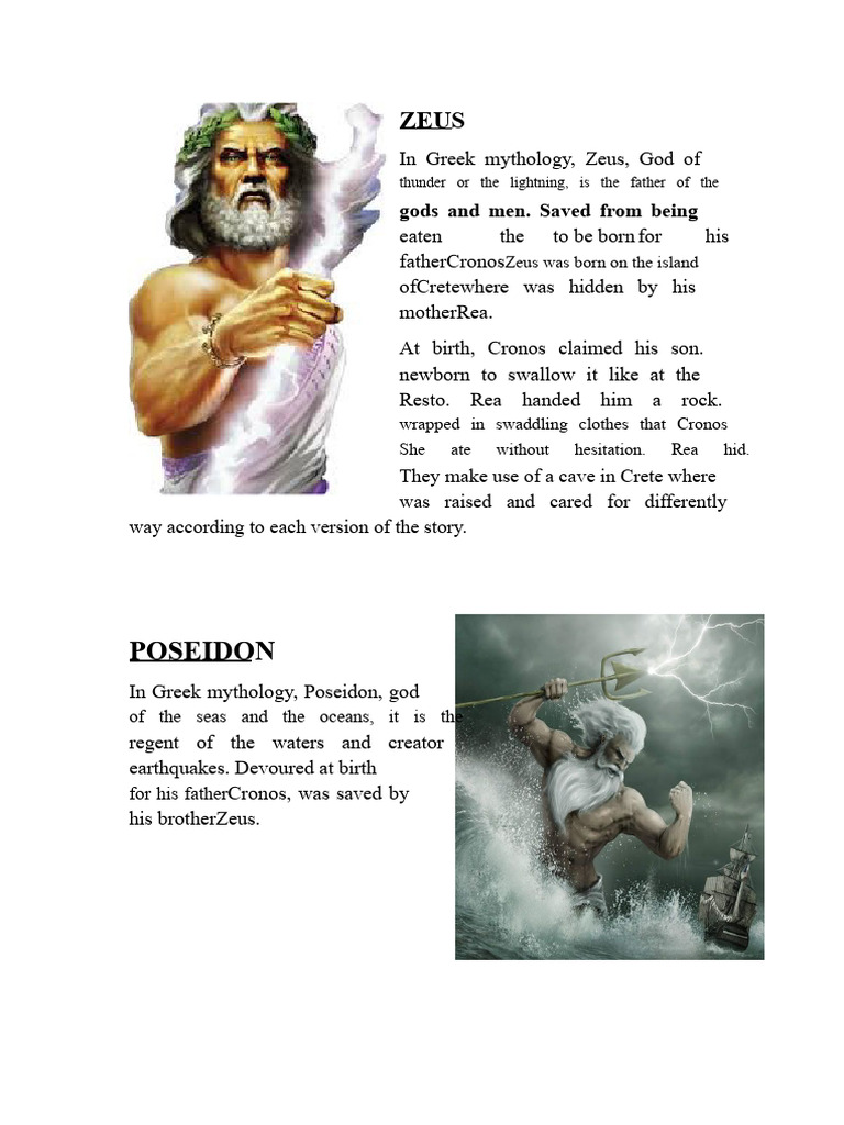Greek Gods: Zeus and His Offspring | PDF | Zeus | Twelve Olympians