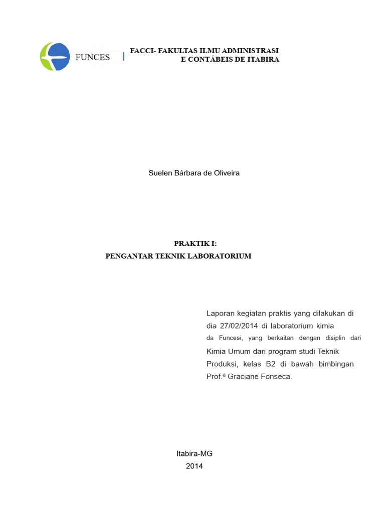 Laporan Praktik 1 - Pendahuluan ke Teknik Laboratorium. | PDF