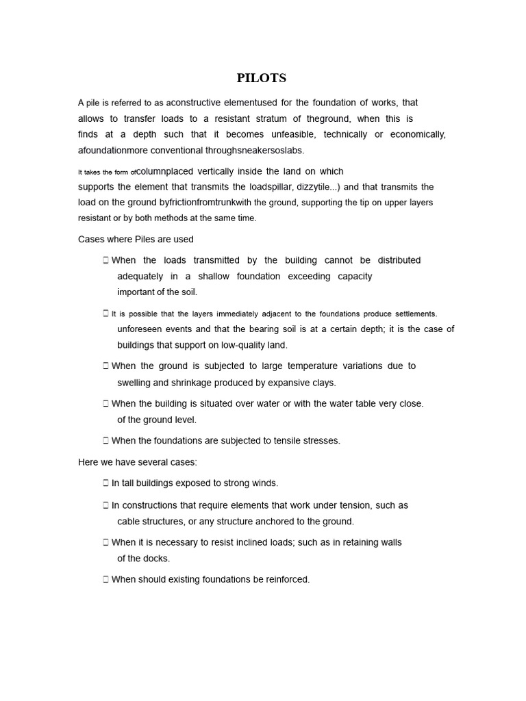 Piles Report | PDF | Foundation (Engineering) | Civil Engineering