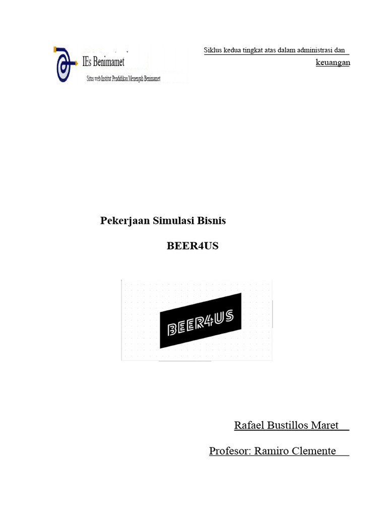 Pekerjaan Simulasi Bisnis Beer4us | PDF
